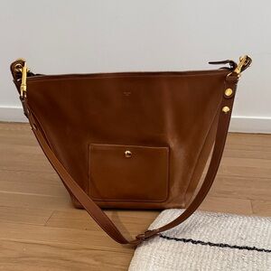 Celine Brown Leather Shoulder Bag